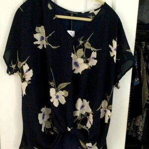 West Kai dressy top. New from Stitch Fix with tags. Size Xl  dark navy floral